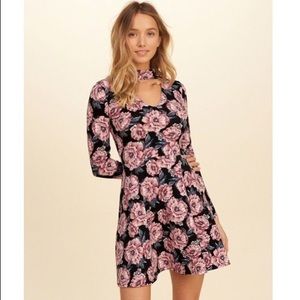 Hollister Floral Choker Skater Dress